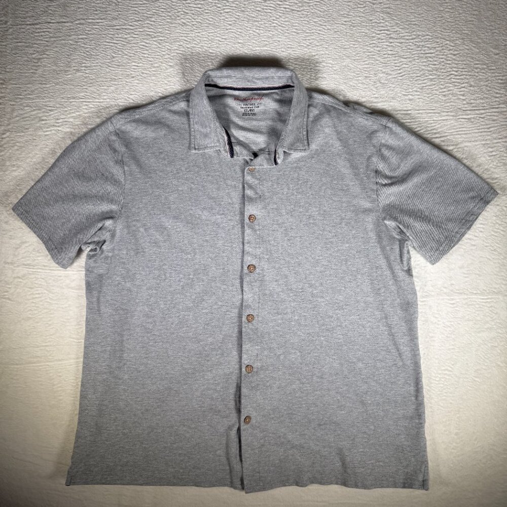 Weatherproof Vintage Mens Cotton button Front‎ Gray Heather Shirt Size XL